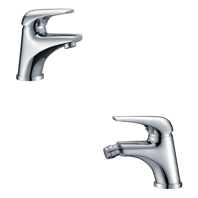 COPPIA MISCELATORI BIDET-LAVABO TASF CROMO