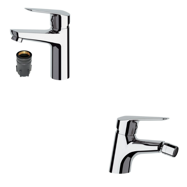 COPPIA MISCELATORI BIDET-LAVABO PALOMA CROMO