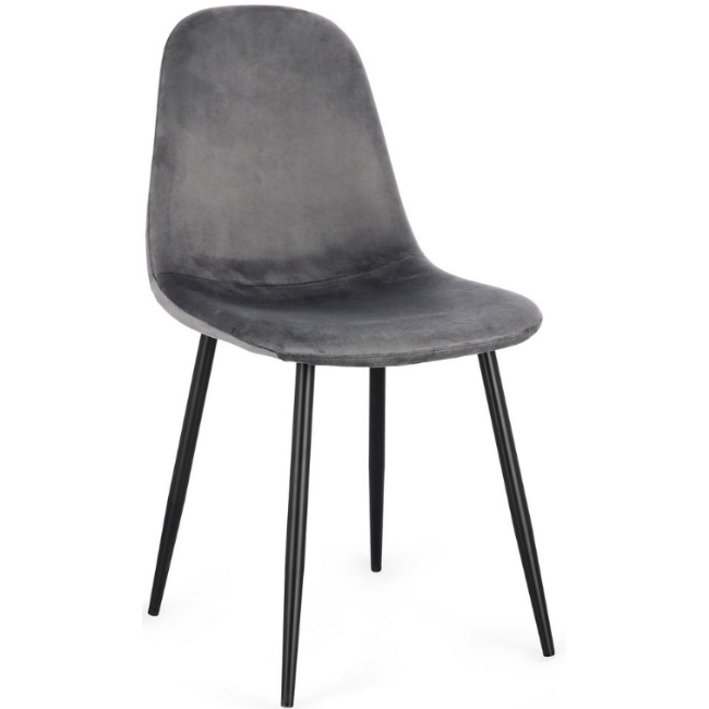 SEDIA NEW IRELIA NERO/VELLUTO GRIGIO SCURO