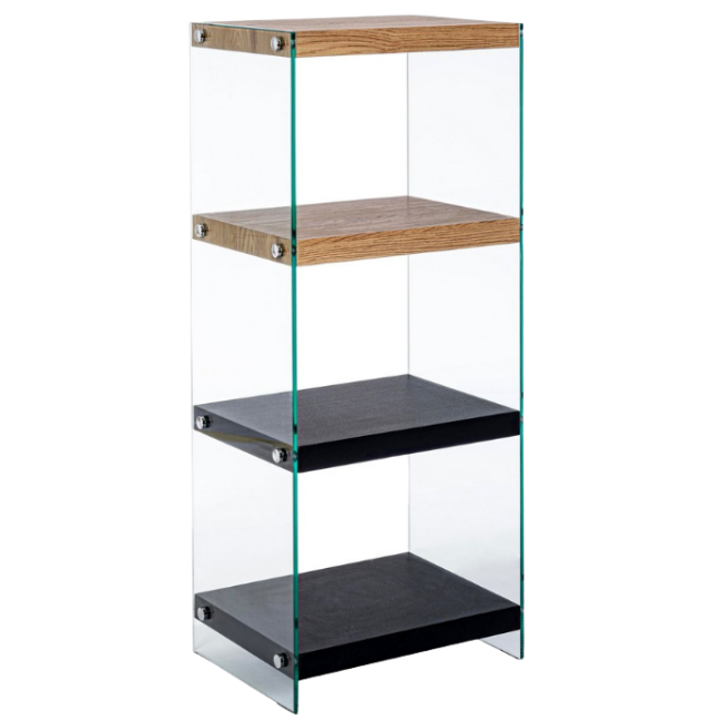 LIBRERIA LINE WOOD NERO 4P